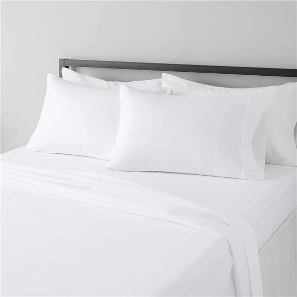 Queen white microfiber sheet set soft breathable wrinkle free deep pocket beddin
